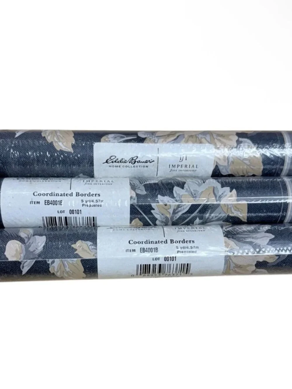 Vintage Wallpaper Border Floral Eddie Bauer French Cottage Imperial 3 Rolls NEW